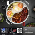 Premium Twin Divided Hot Pot – Silver 316 Stainless Steel 32cm
