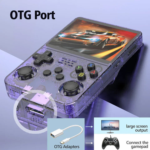 Premium R36S Retro Handheld Video Game Console Purple 64GB 15000 Games