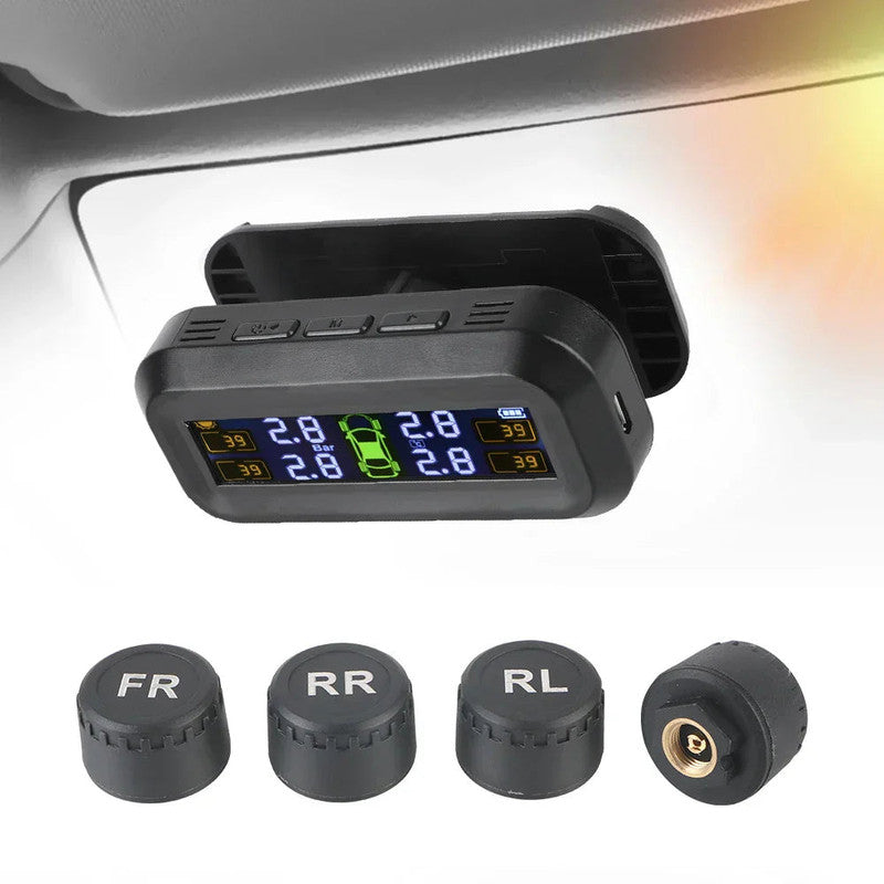 Premium Wireless Tyre Pressure Monitoring System with Solar & USB Charging