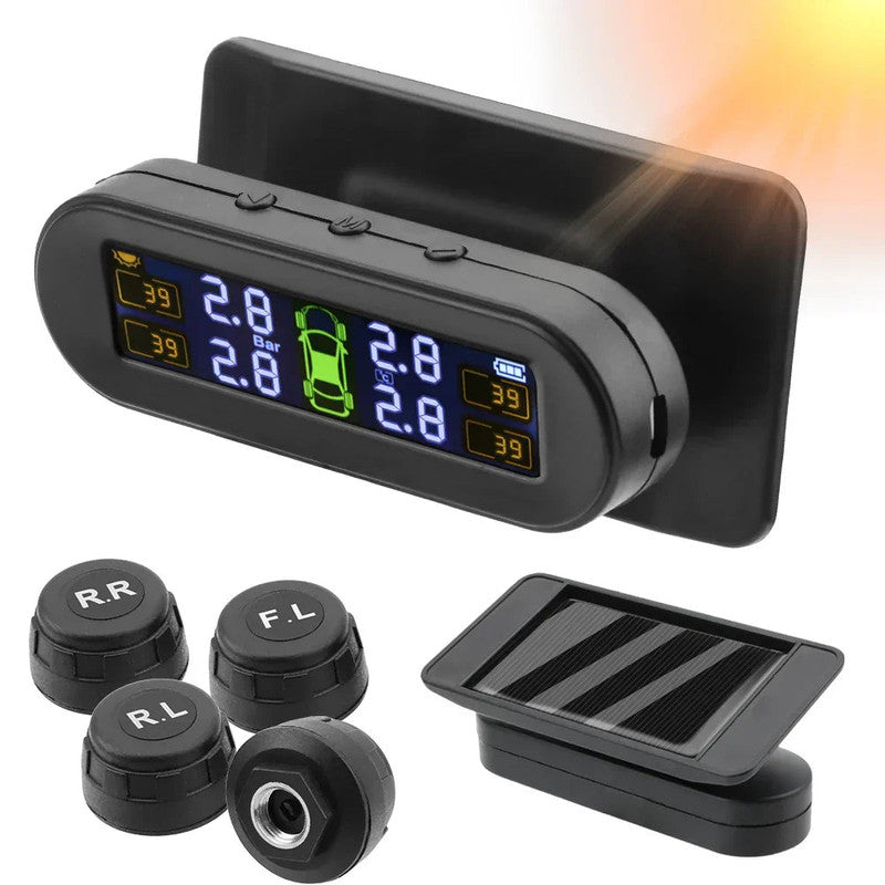 Premium Wireless Tyre Pressure Monitoring System with Solar & USB Charging