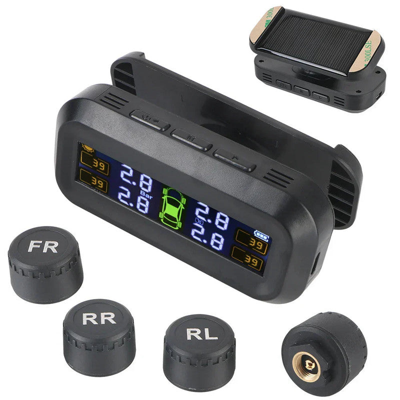Premium Wireless Tyre Pressure Monitoring System with Solar & USB Charging