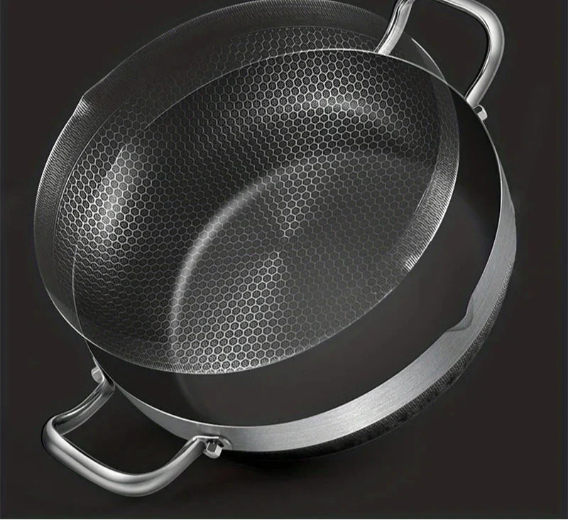 Premium 30cm Stainless Steel Non-Stick Frying Pan – Silver with Glass Lid