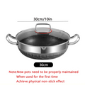 Premium 30cm Stainless Steel Non-Stick Frying Pan – Silver with Glass Lid