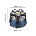 Blue 6D Rechargeable Electric Head and Face Shaver with LED Display Type-C Charging