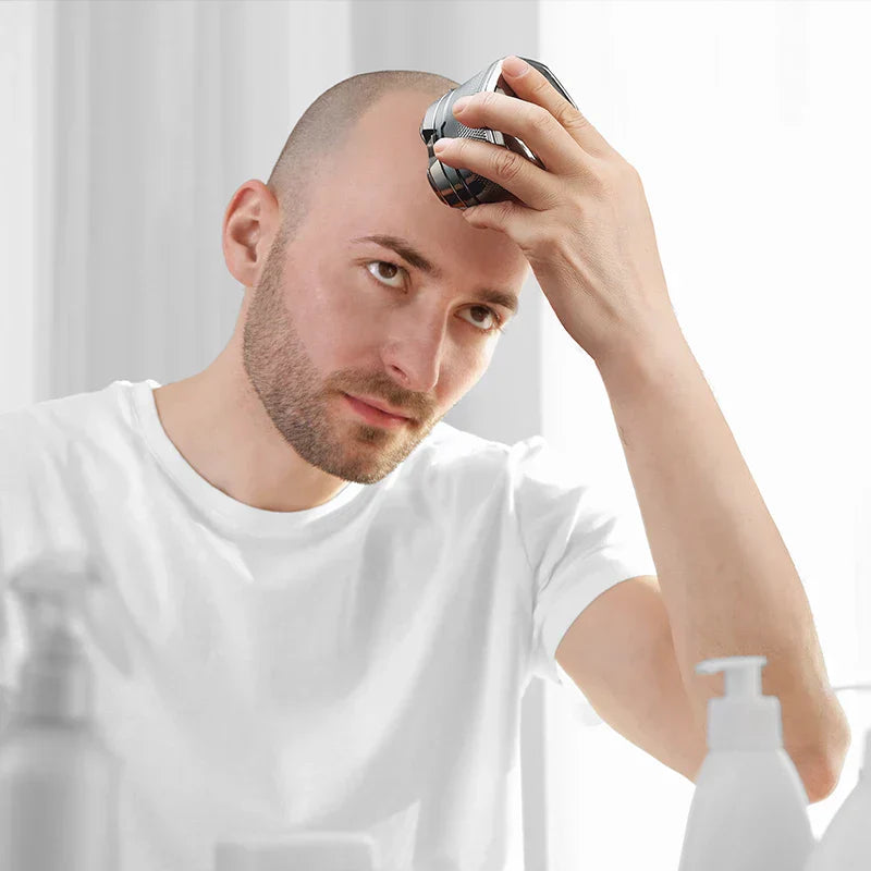 Blue 6D Rechargeable Electric Head and Face Shaver with LED Display Type-C Charging
