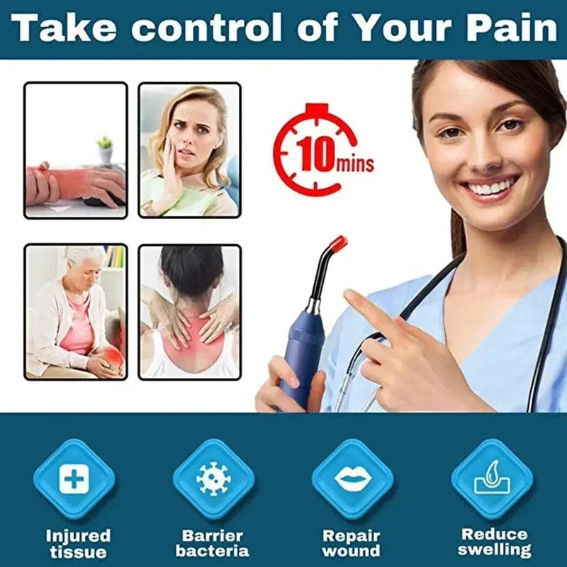 Blue 3-in-1 Red Light Therapy Wand with Infrared Blue Light and Auto Timer