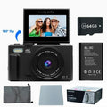 Premium Black 4K 64MP Vlogging Digital Camera with 64GB Card