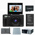 Premium Black 4K 64MP Vlogging Digital Camera with 64GB Card