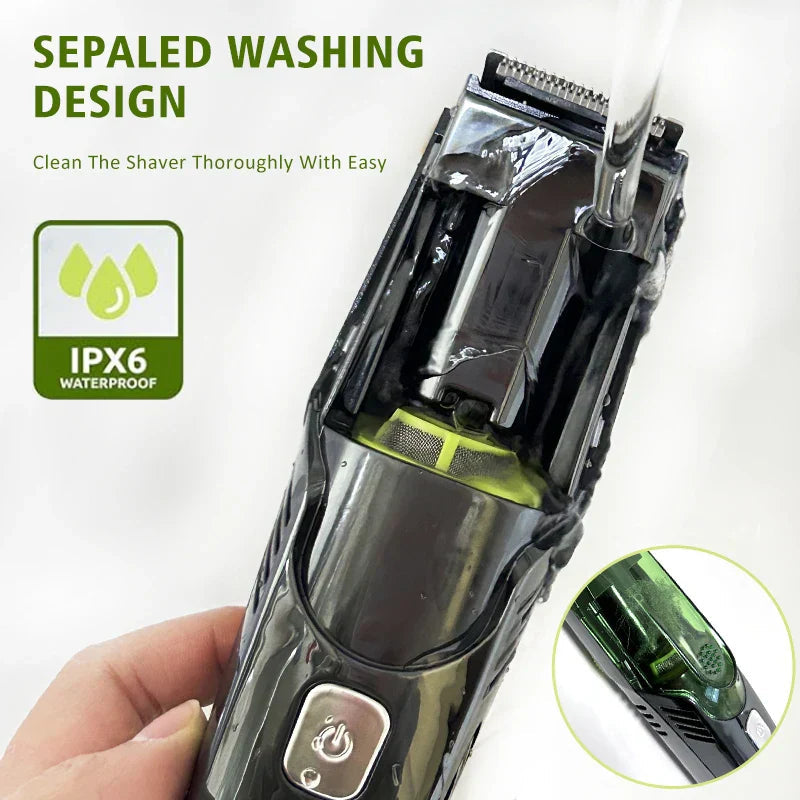 Cordless Beard Trimmer and Electric Shaver with 20 Settings Built-In Vacuum