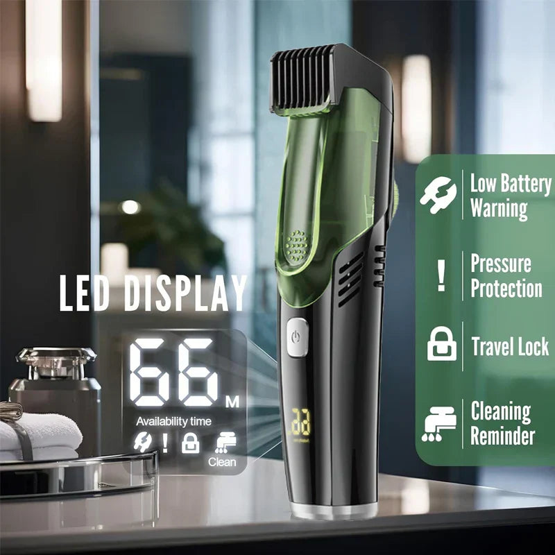 Cordless Beard Trimmer and Electric Shaver with 20 Settings Built-In Vacuum