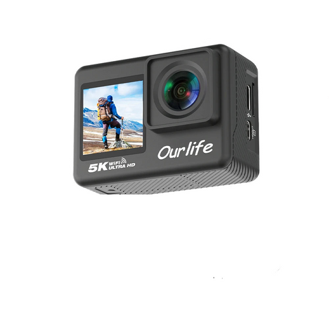 Premium Black 5K Waterproof Action Camera with Touchscreen and 64GB Card