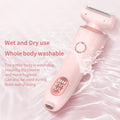 Pink 2 in 1 Waterproof Electric Shaver USB Rechargeable Hair Removal Groomer