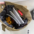 Premium Canvas Travel Backpack – Khaki Bucket Design 33 x 55 x 33cm