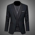 Premium Men's Black Slim Fit Single Button Casual Suit Jacket XL