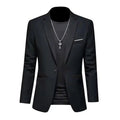 Premium Men's Black Slim Fit Single Button Casual Suit Jacket XL