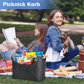 Foldable Felt Firewood Storage Basket 50L with Wooden Handles