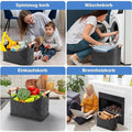 Foldable Felt Firewood Storage Basket 50L with Wooden Handles