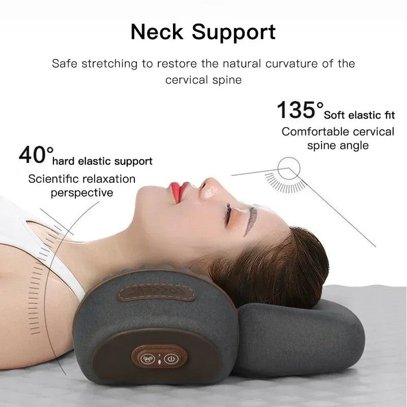 Heated Electric Cervical Massage Pillow with 3 Heat Levels and 3 Vibration Modes