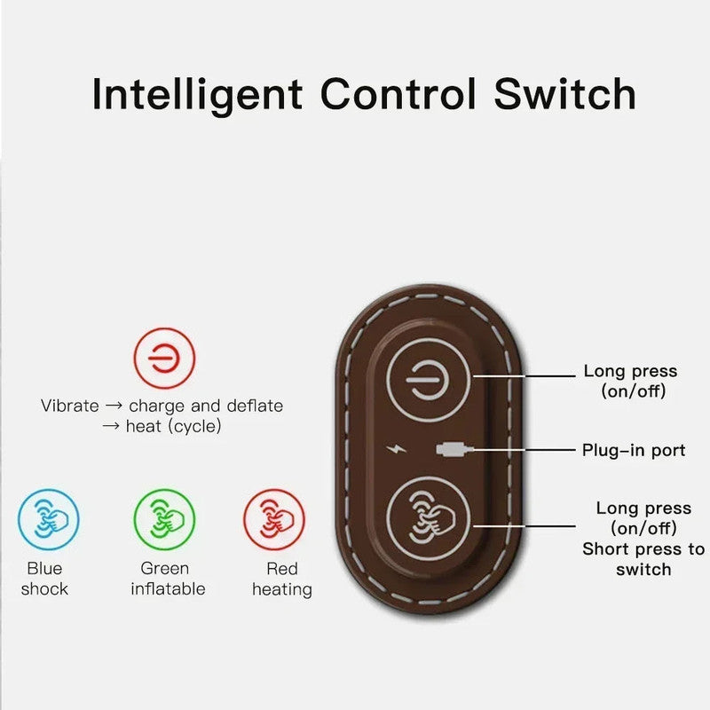 Heated Electric Cervical Massage Pillow with 3 Heat Levels and 3 Vibration Modes