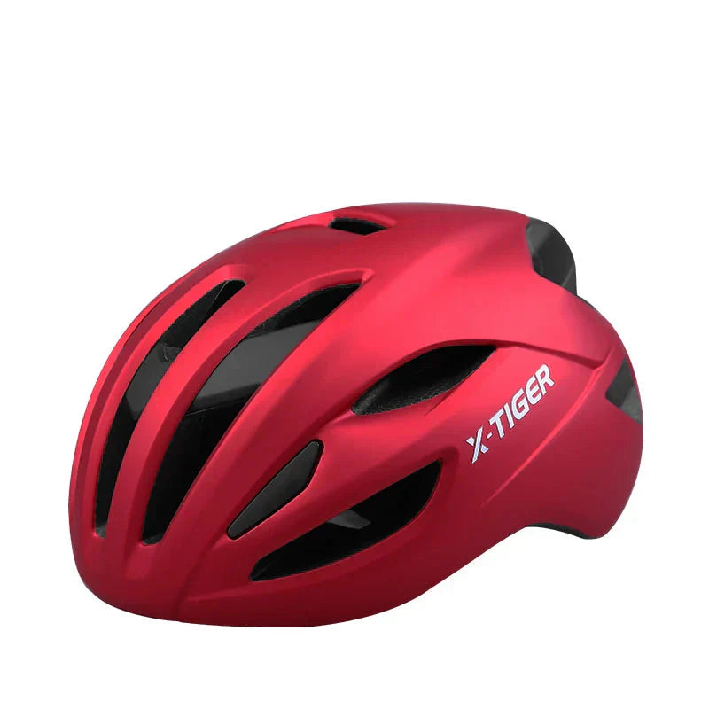 Premium Red Lightweight Adult Bicycle Helmet with Adjustable Fit