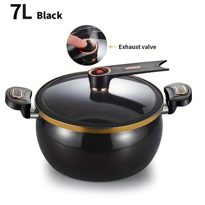 Premium Micro-Pressure Non-Stick Stew Pot – Black 7L, 26cm