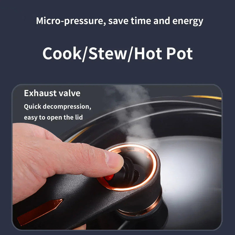 Premium Micro-Pressure Non-Stick Stew Pot – Black 7L, 26cm