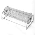 Premium 12 Inch Stainless Steel Rolling BBQ Grill Mesh Rotisserie Basket