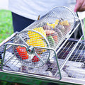 Premium 12 Inch Stainless Steel Rolling BBQ Grill Mesh Rotisserie Basket