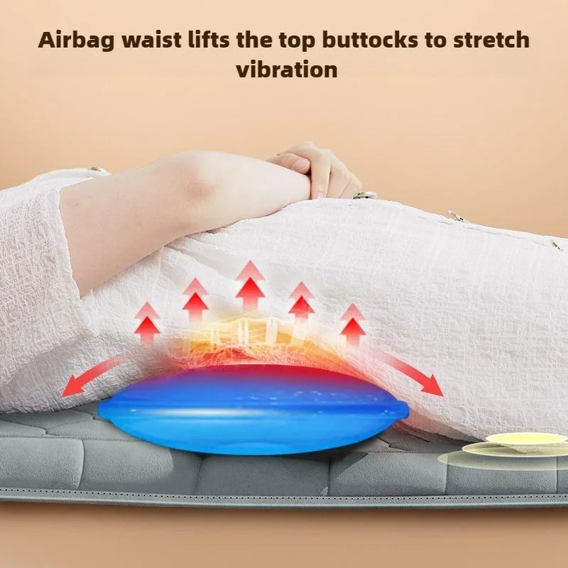Grey Electric Full Body Massage Mattress with Heat Airbag Kneading and Remote