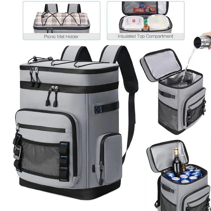 Premium Camping Insulated Backpack – Grey 30L Capacity
