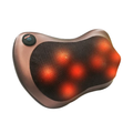 Brown Electric Shiatsu Neck and Back Massage Pillow with Heat and Chair Strap