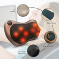 Brown Electric Shiatsu Neck and Back Massage Pillow with Heat and Chair Strap
