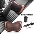 Brown Electric Shiatsu Neck and Back Massage Pillow with Heat and Chair Strap
