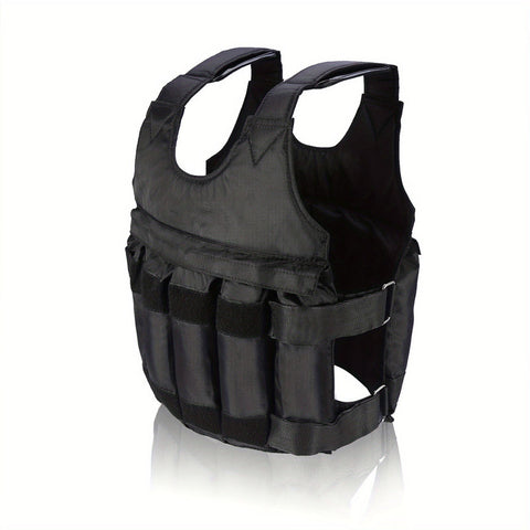 Premium Black Adjustable Weighted Vest for Fitness Training - 50kg Capacity