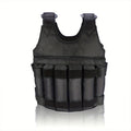 Premium Black Adjustable Weighted Vest for Fitness Training - 50kg Capacity