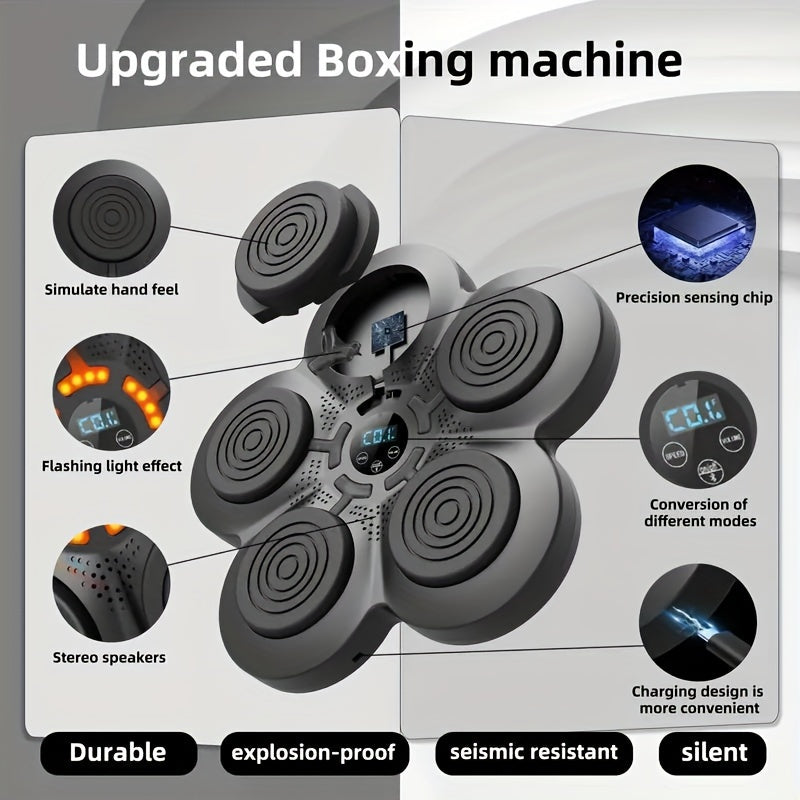 Premium Black Reactive LED Boxing Wall Target Kit with Gloves
