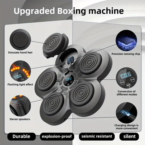 Premium Black Reactive LED Boxing Wall Target Kit with Gloves