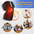 Black USB Heated Knee Pad with Massage Function 3 Heat Settings and Extension Straps