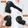 Black USB Heated Knee Pad with Massage Function 3 Heat Settings and Extension Straps