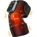Black USB Heated Knee Pad with Massage Function 3 Heat Settings and Extension Straps