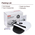 White Rechargeable Hand Massager with Heat Vibration and 5 Heating Levels