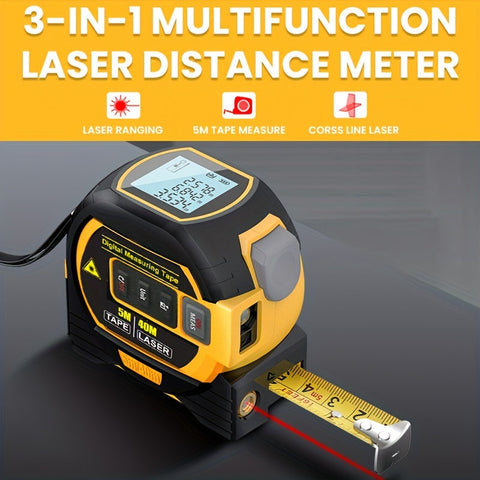 Premium Laser Rangefinder & Steel Tape Measure - 100m / 5m
