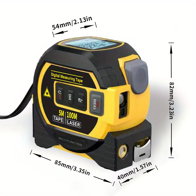 Premium Laser Rangefinder & Steel Tape Measure - 100m / 5m