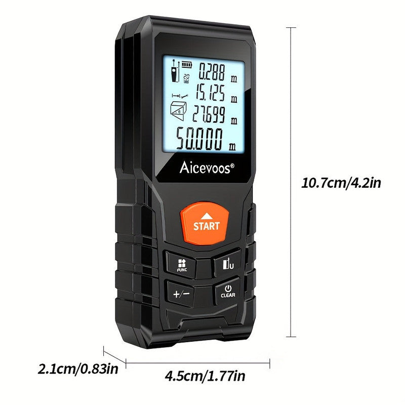 Premium Laser Distance Meter with Rubber Grip - 120m