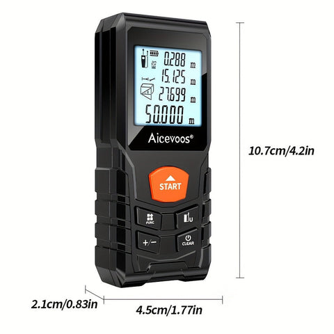 Premium Laser Distance Meter with Rubber Grip - 120m