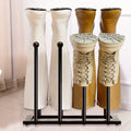 Black Metal Shoe Rack Organiser Compact Entryway Storage Shelf for Shoes