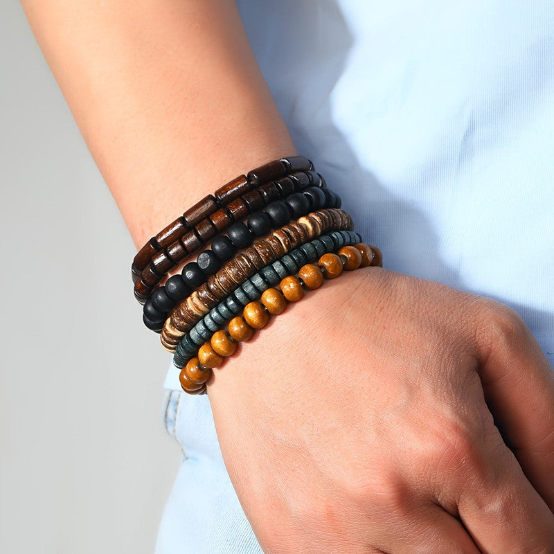 Premium Men's Vintage PU Leather Bracelet Set 36 Pieces