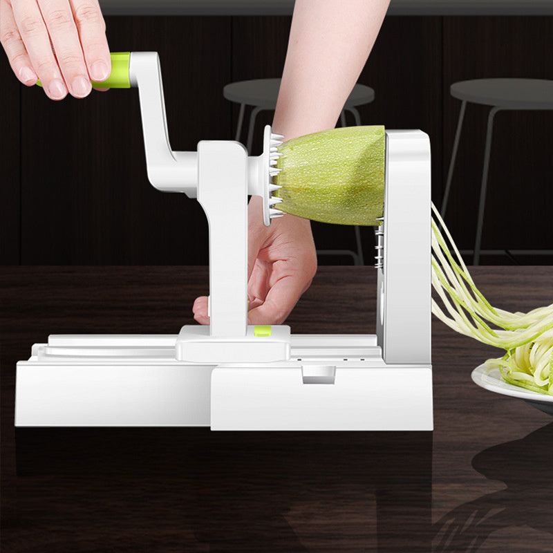 Premium Manual Vegetable Spiralizer Slicer – Green Compact Fruit & Veg Prep Tool
