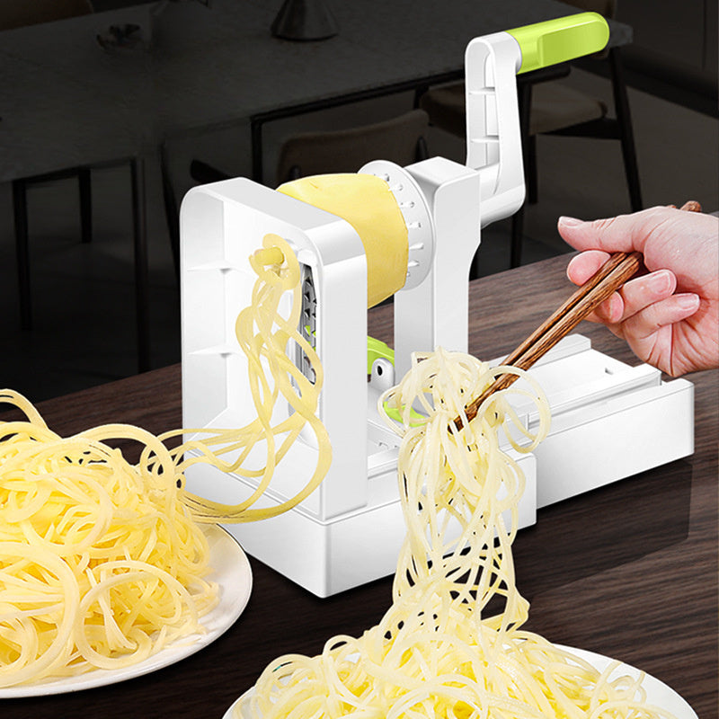Premium Manual Vegetable Spiralizer Slicer – Green Compact Fruit & Veg Prep Tool