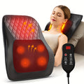 Grey Heated Neck and Back Massager Pillow with 3D Kneading and USB Charging